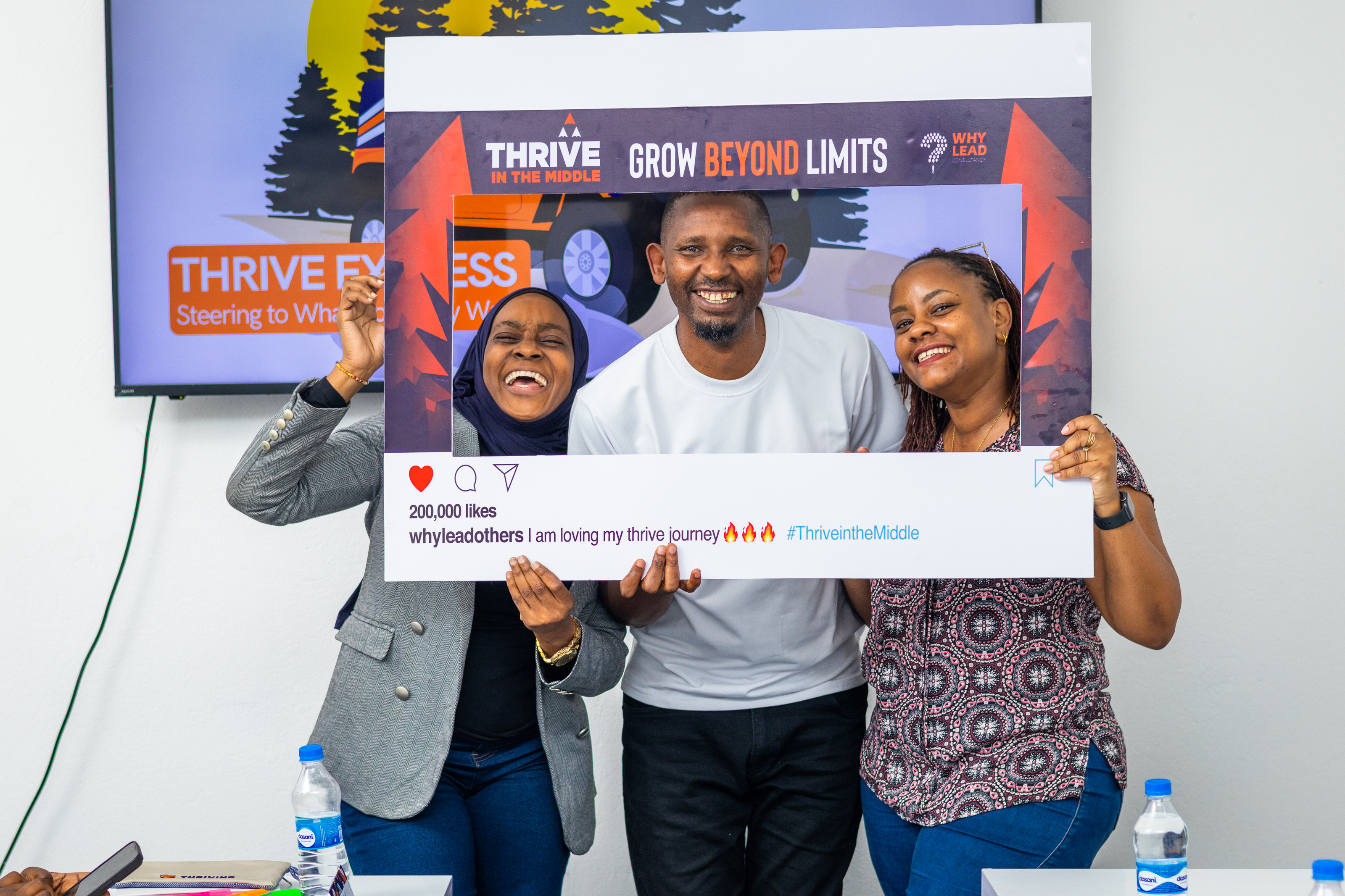 Thrive in the Middle participants celebrating programme completion